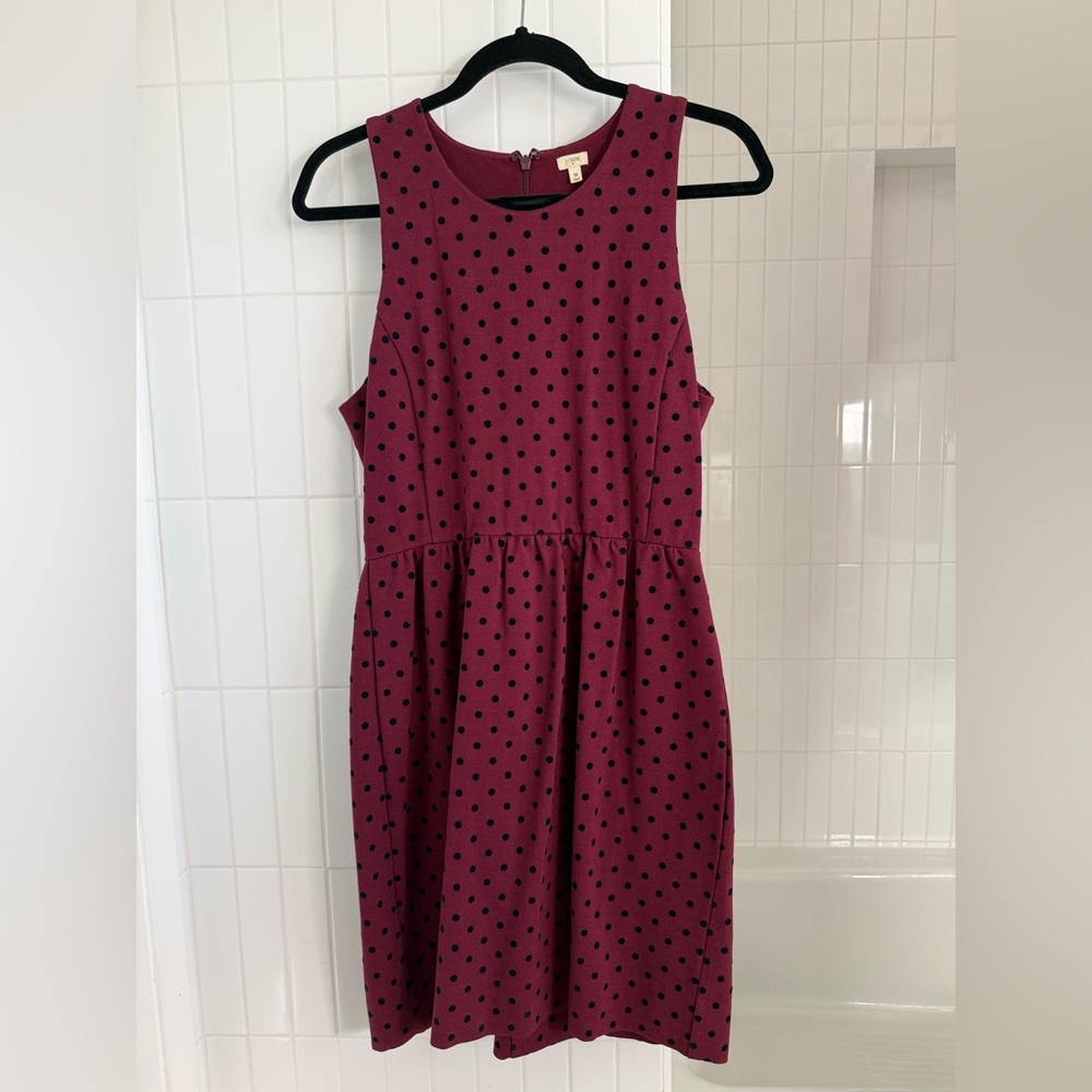 J. Crew Factory Ponte Dress in Velvet Polka Dot